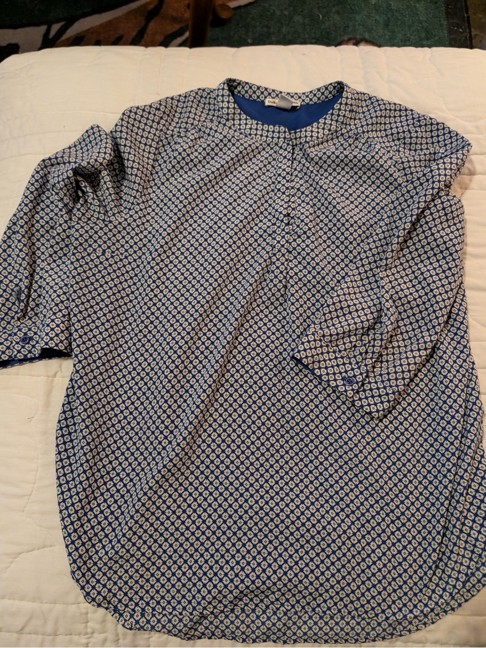 Cute blue and white work shirt